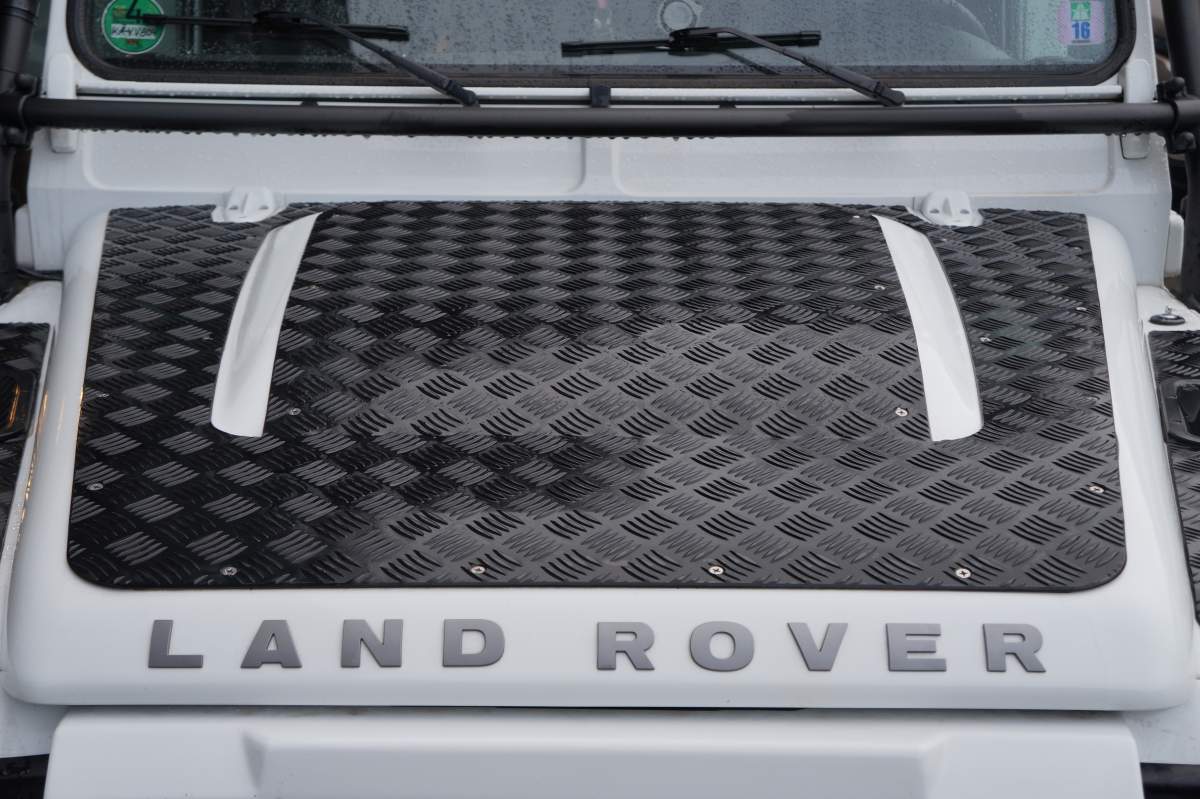 Motorhaubenblech Lang Alu Duett Riffelblech, Für Land Rover Defender One Ten, Tdi, Td5, Aluminium Blech Motorhaube 6